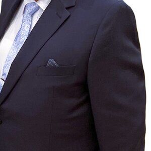 LAUREN Ralph Lauren Suit 50R Navy Blue 70% Wool 30% Polyester Natural Strech